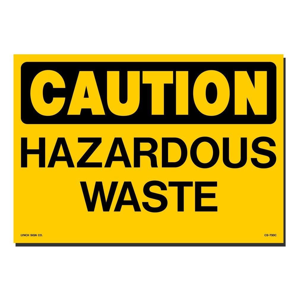 14 in. x 10 in. Decal Black on Yellow Plastic Hazardous Waste - Hercitys