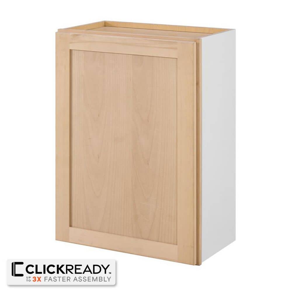 21 in. W x 12 in. D x 30 in. H Ready to Assemble Wall Kitchen Cabinet in Unfinished with CLICKREADY Technology - Hercitys