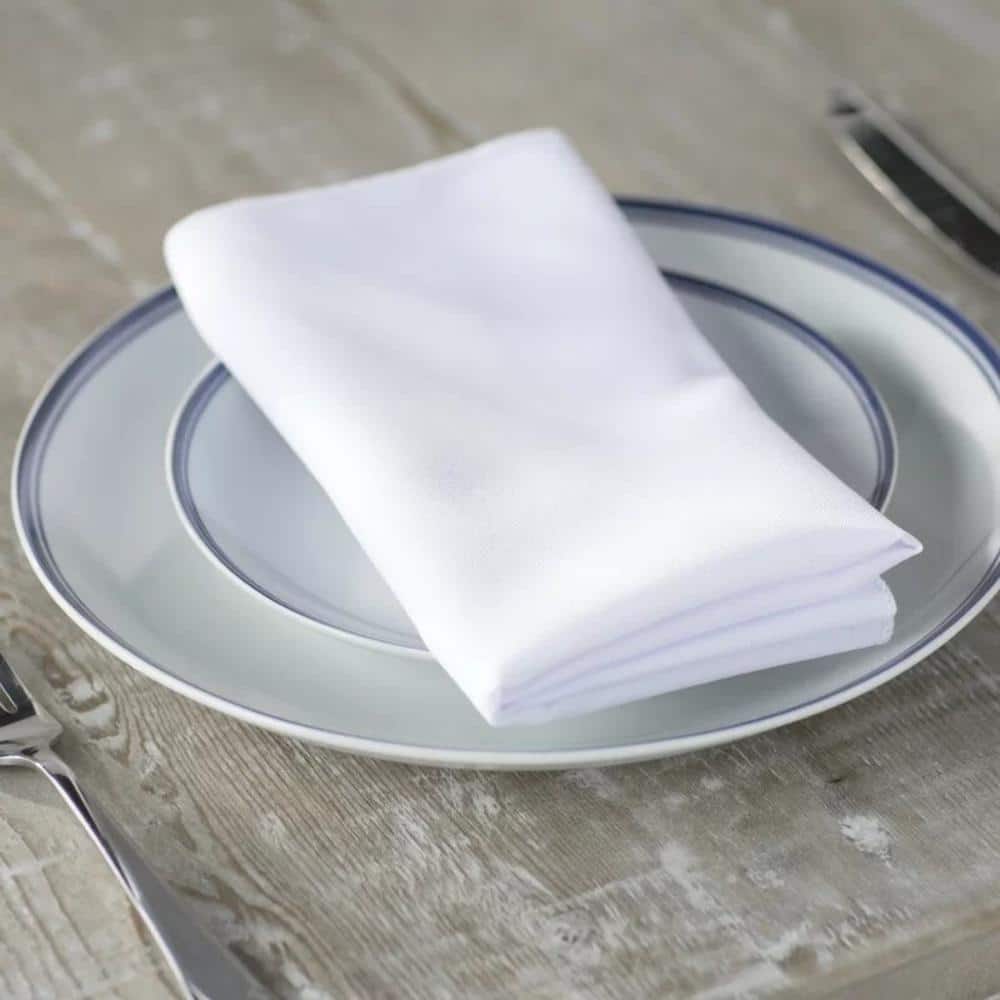 18 in. x 18 in. White Polyester Poplin Napkin (10-Pack) - Hercitys