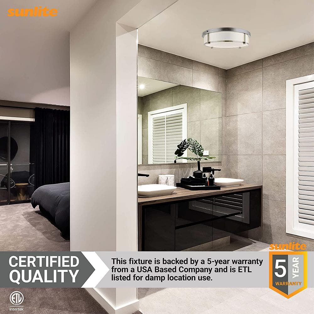 18 in. 1-Light Round Brushed Nickel Selectable LED Selectable CCT 3000K, 4000K, 5000K Flush Mount Light - Hercitys