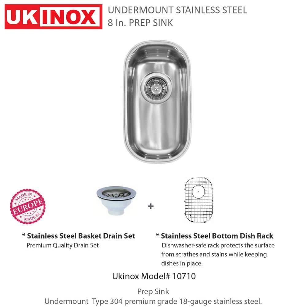 18 Gauge Stainless Steel 9 in. Undermount Bar Sink - Hercitys