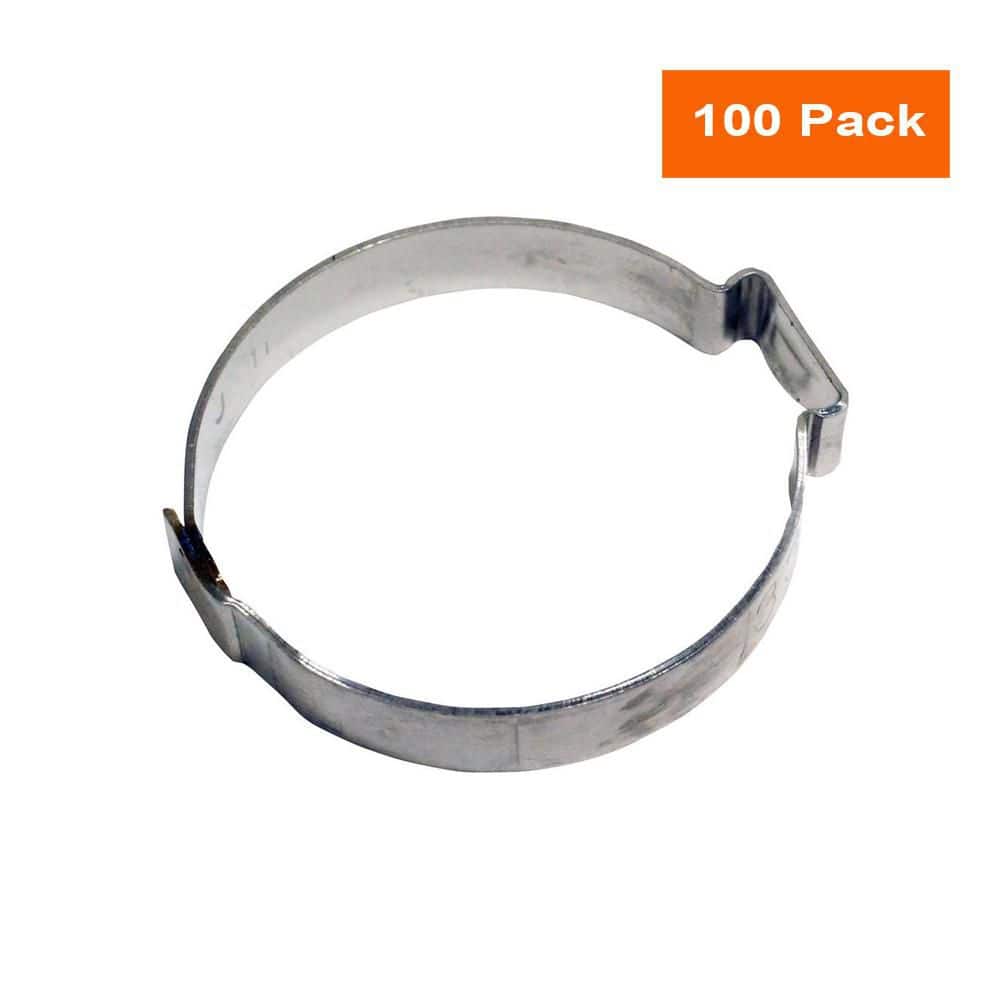 1 in. Stainless-Steel Poly Pipe Pinch Clamp Jar (100-Pack) - Hercitys