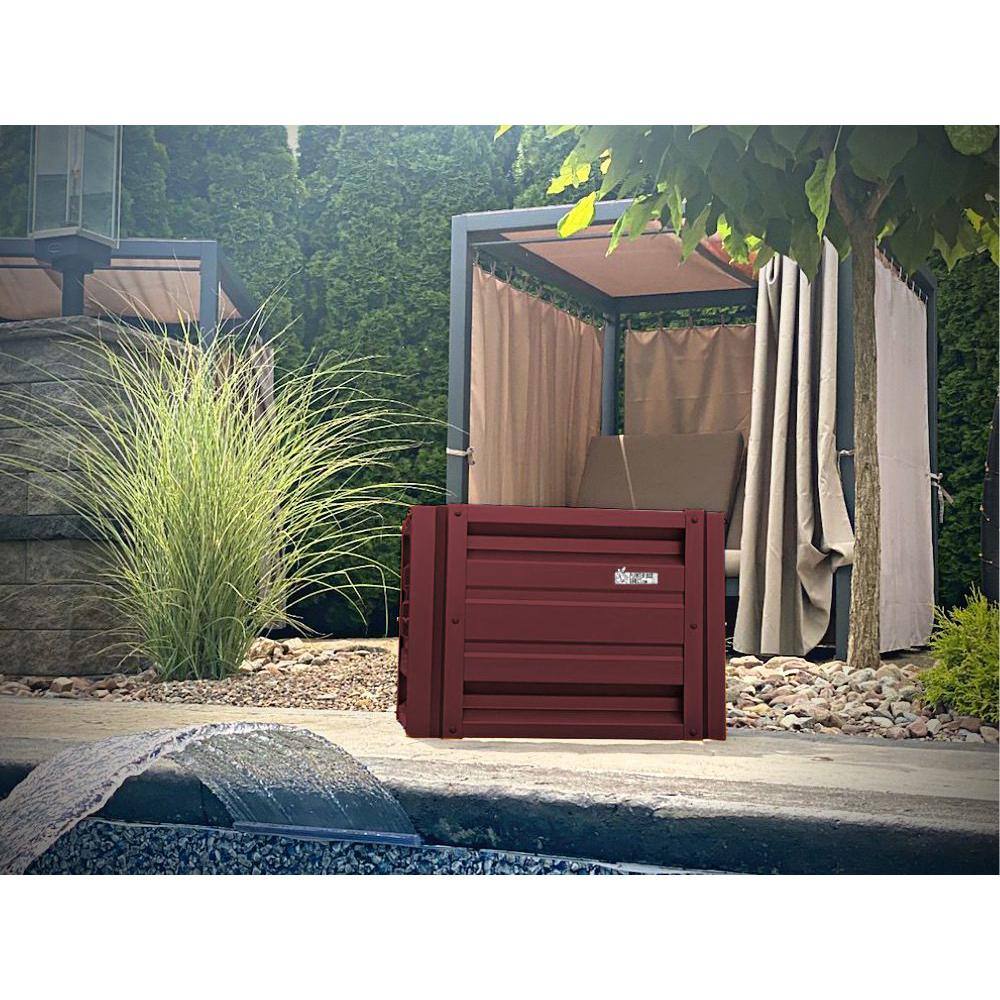24 inch by 24 inch Square Burgundy Metal Planter Box - Hercitys
