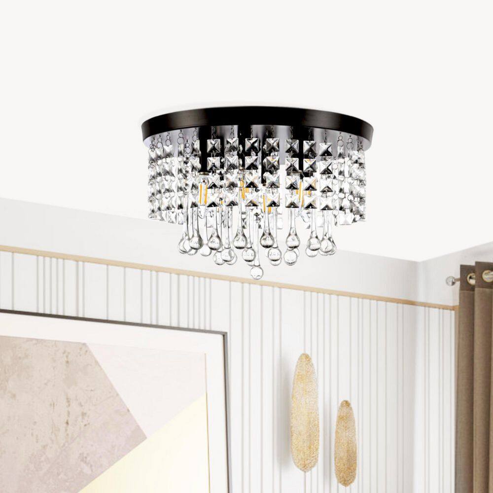 15 in. 6-Light Bronze Flush Mount - Hercitys