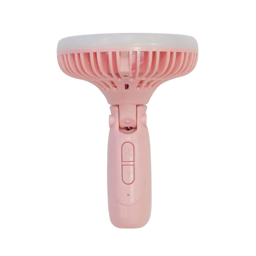 4.75 in. Handheld LED Personal Fan in Pink - Hercitys
