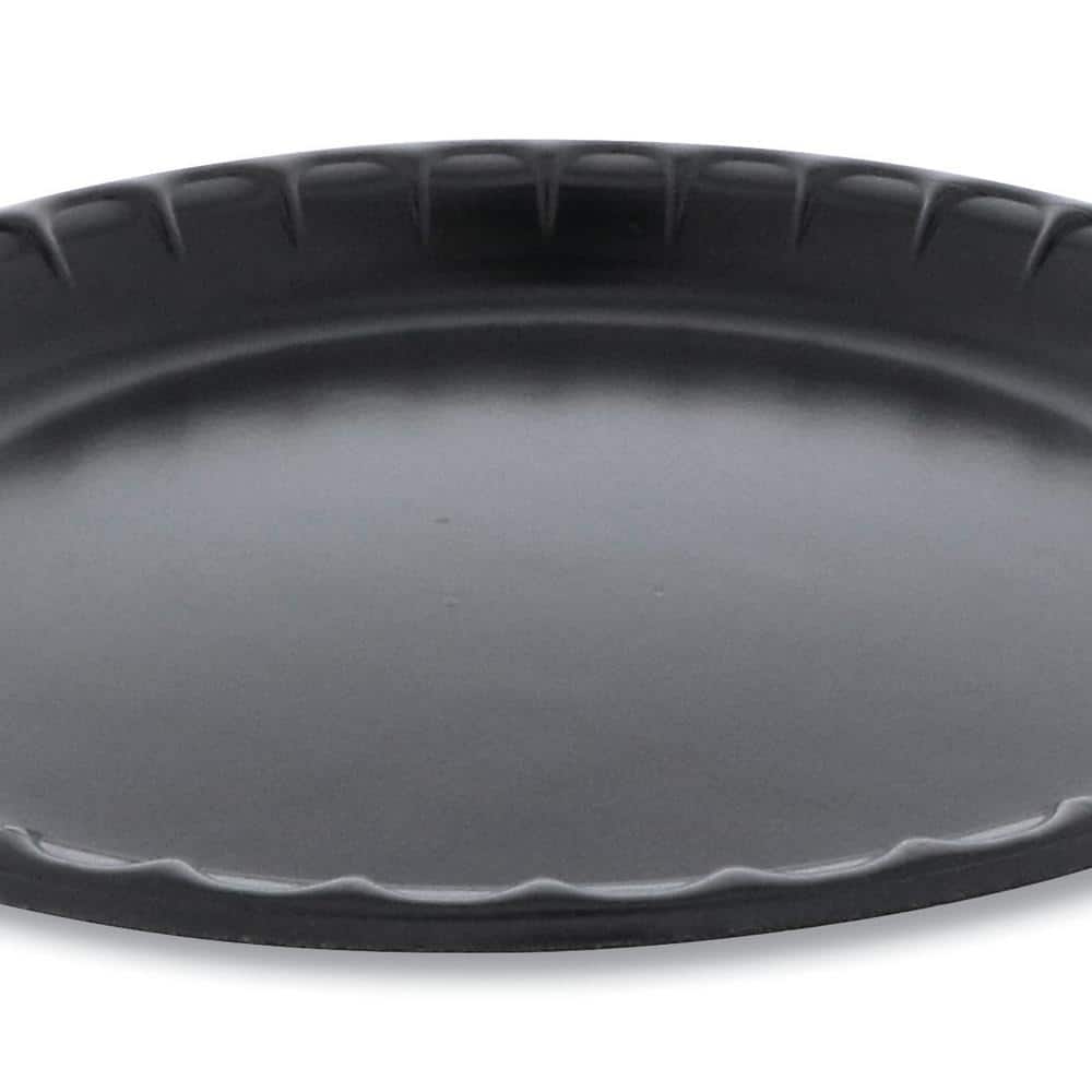 10.25 in. Black Laminated Disposable Polystyrene Plates (540-Carton) - Hercitys