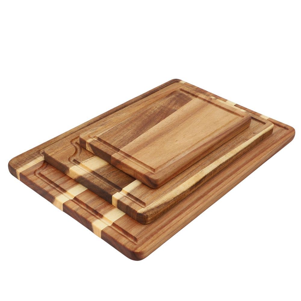3 Piece Acacia Wood Cutting Board Set - Hercitys