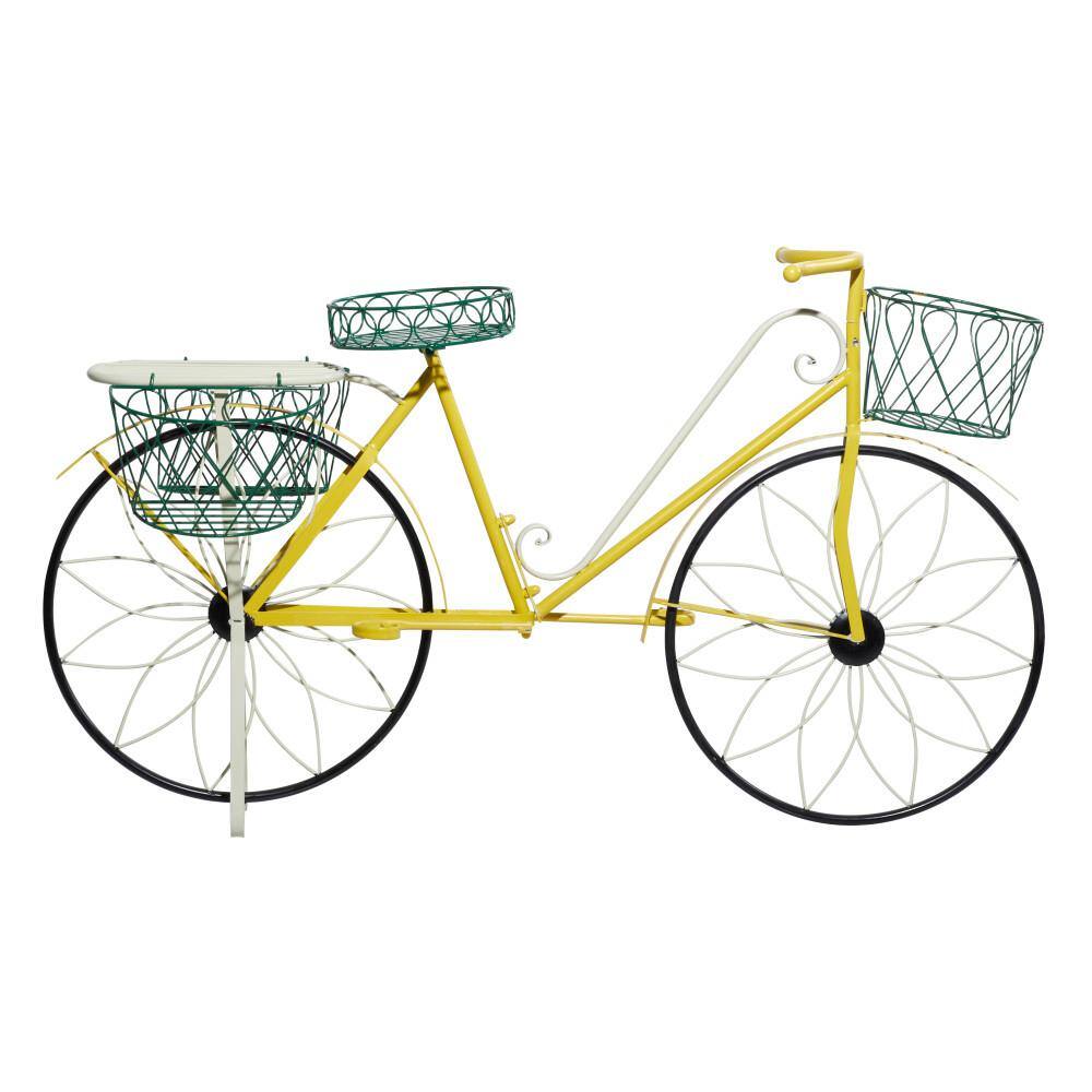 32 in. H x 54 in. W Yellow Metal Vintage Plantstand - Hercitys
