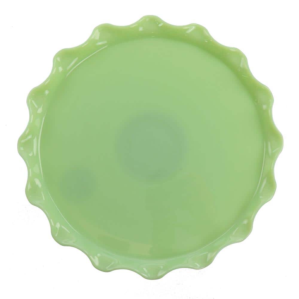 1-Tier Jade Green Jadeite Glass Cake Stand - Hercitys