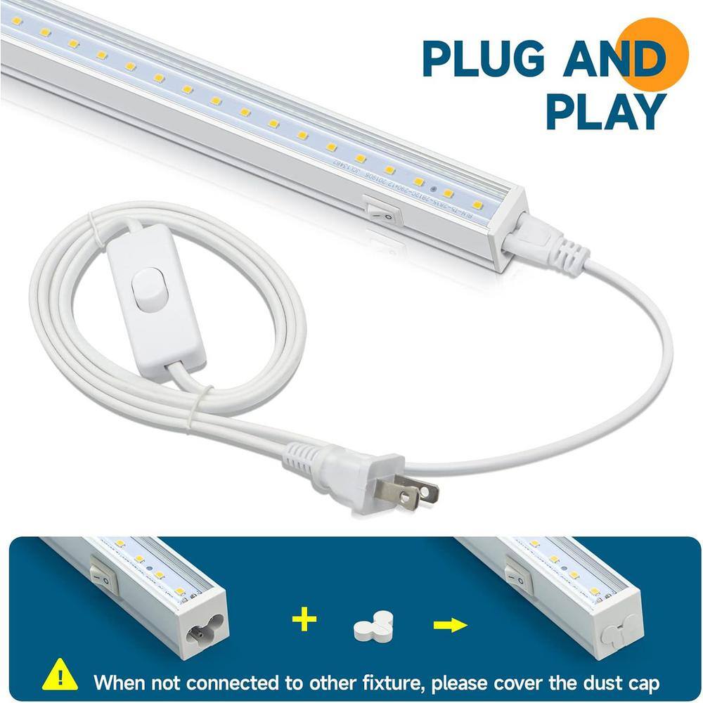 20-Watt Grow LED Light Bulb White Specialty Code Full Spectrum Grow Light 1ft T5 Grow Light Strip Plug and Play (4-Pack) - Hercitys