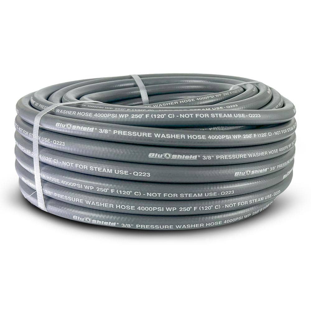 3/8 in. x 100 ft. 4000 PSI Rubber Pressure Washer Hose, Non-Marking - Hercitys