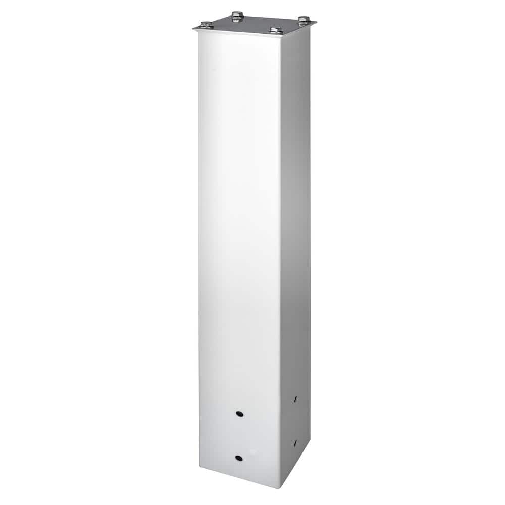 27 in. Surface Mount Mailbox Post and Baseplate Package, Alpine White - Hercitys