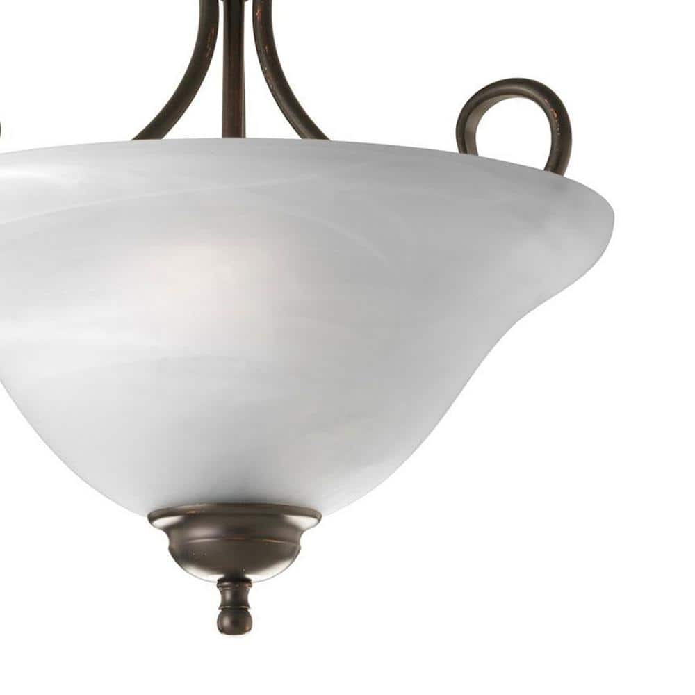 2-Light Antique Bronze Semi-Flush Mount - Hercitys