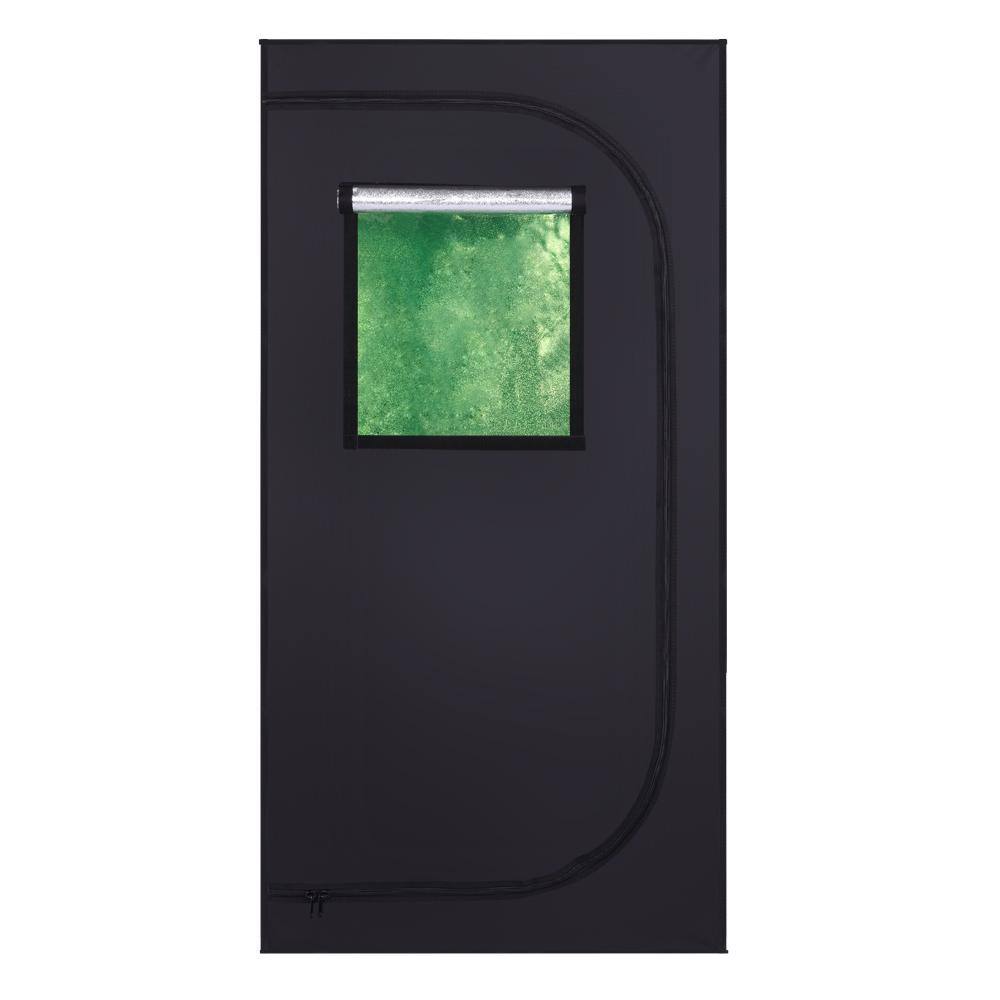2.6 ft. W x 5.2 ft. H Black Grow Tent - Hercitys