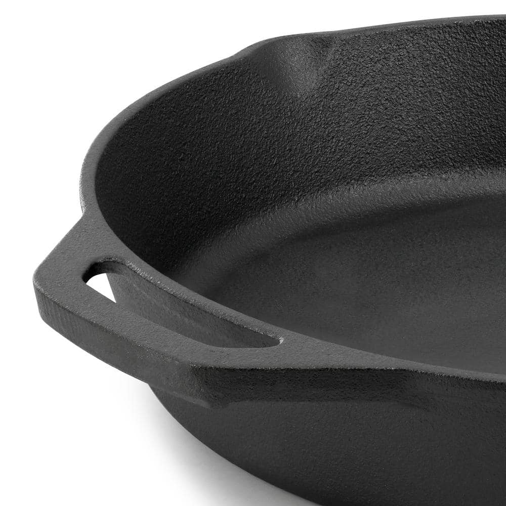 12 Inch Pre-Seasoned Cast Iron Skillet with Cast Iron Lid - Hercitys