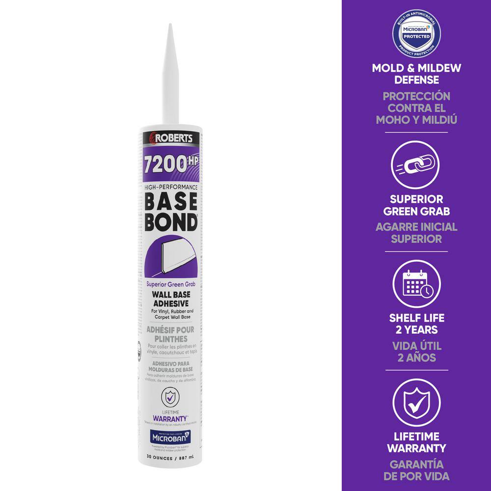 0.94 qt. 24 Hour Dry Time Vinyl, Rubber and Carpet Wall Base Floor Adhesive in Light Tan 30 oz. (12-pack) - Hercitys