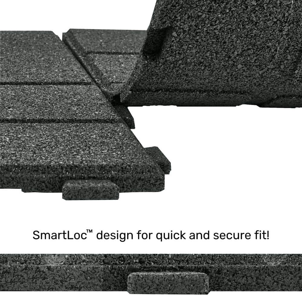 16 in. x 16 in. x 5/8 in. Gray SmartLoc Rubber Paver (9-Pack) - Hercitys