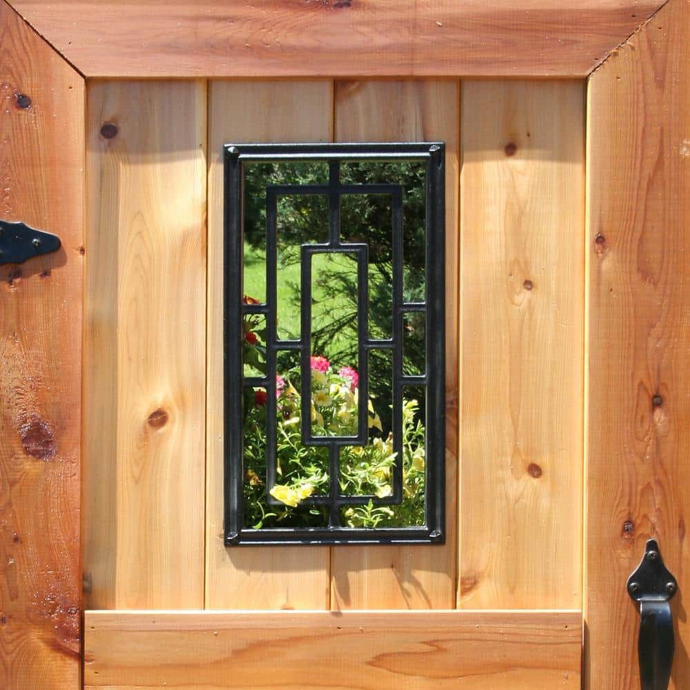 17-1/4 in. x 8-5/8 in. Rectangular Wrought Iron Insert for Wooden Gate - Hercitys