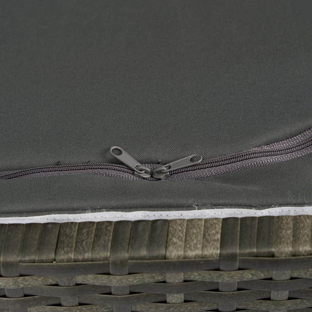 113 Gal. Gray Wicker Patio Deck Box with Lid - Hercitys