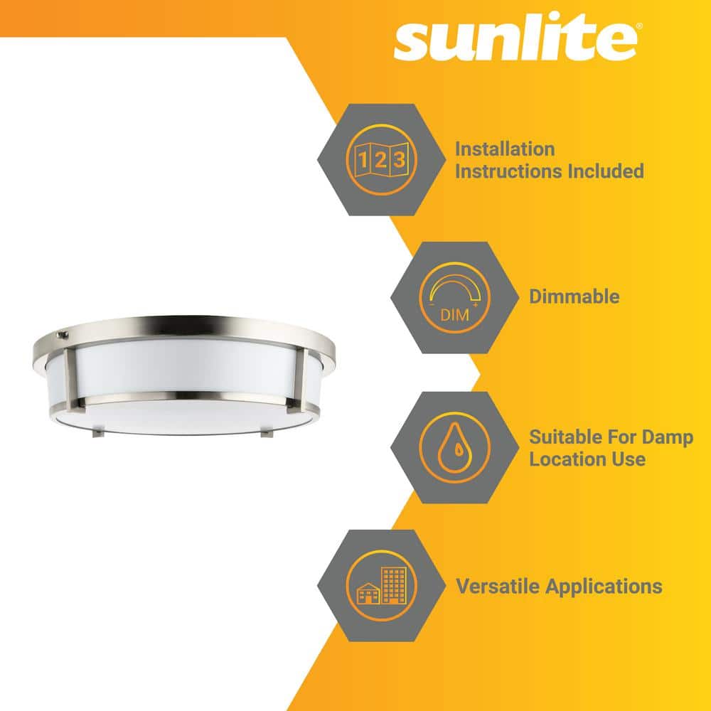 18 in. 1-Light Round Brushed Nickel Selectable LED Selectable CCT 3000K, 4000K, 5000K Flush Mount Light - Hercitys