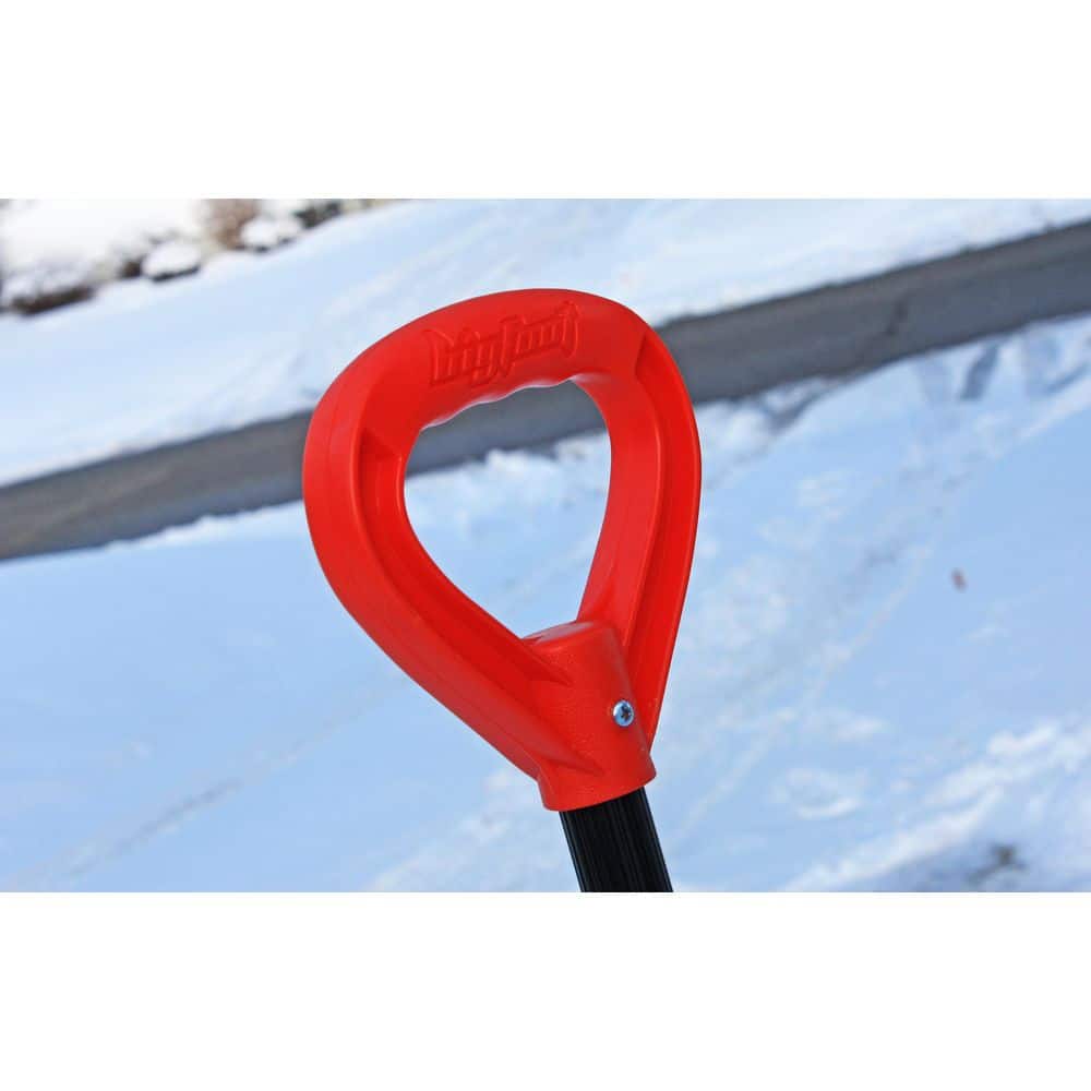 37 in. Metal Handle Plastic Snow Shovel with 18.5 in. Metal Edge Blade - Hercitys