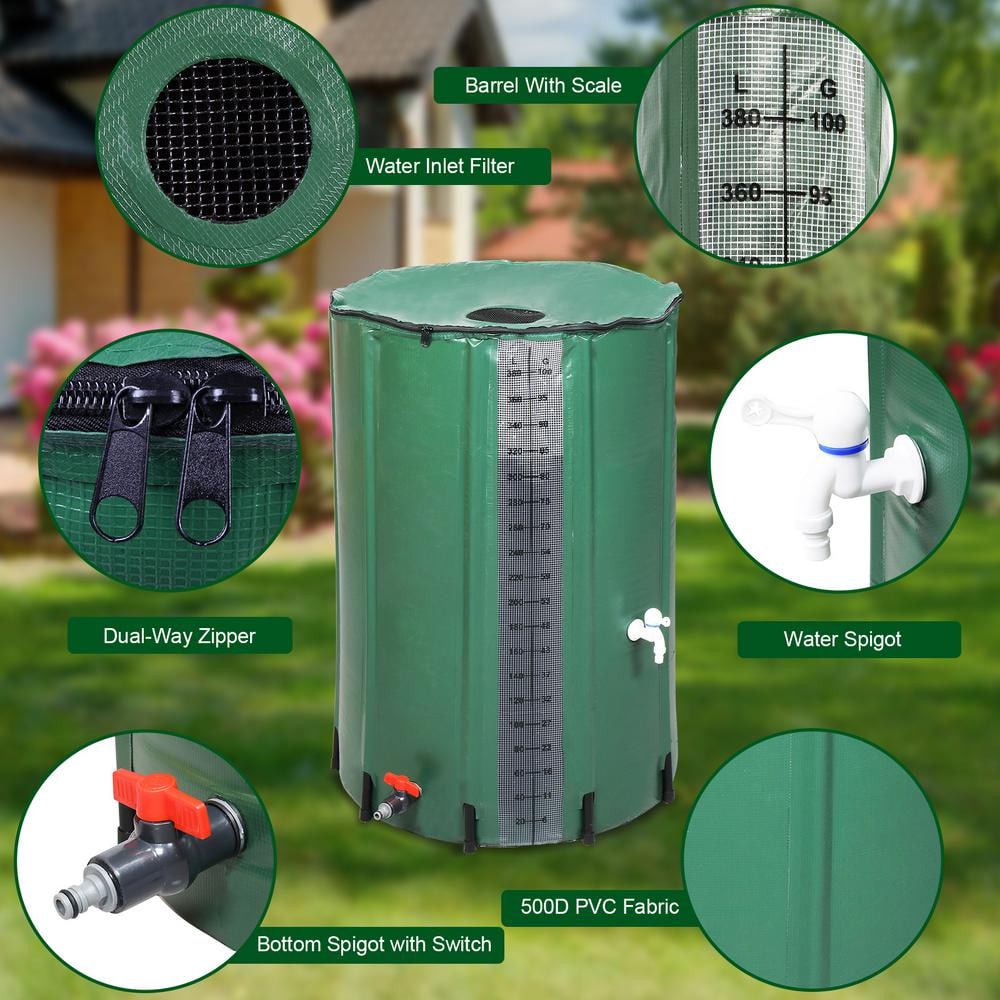 100 Gal. Calibrated Collapsible Rain Barrel - Hercitys
