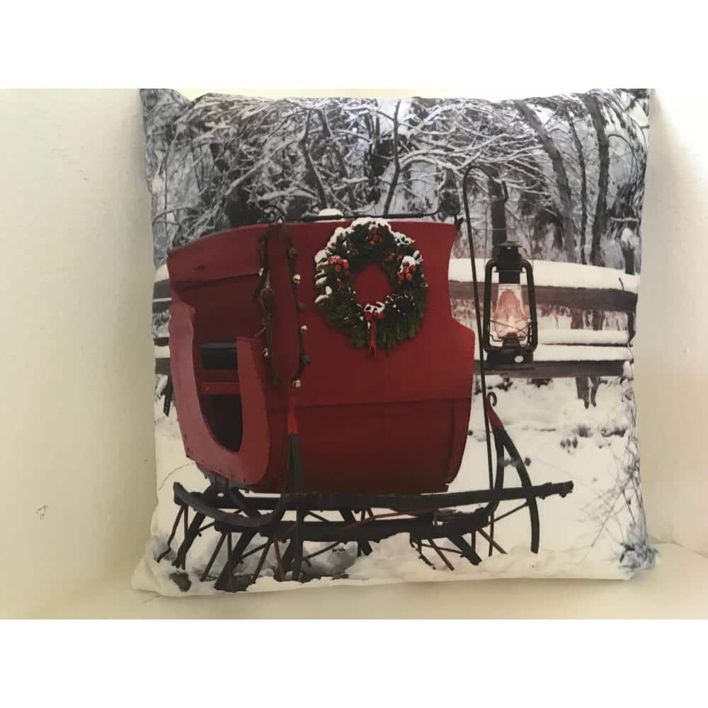 20 in. Ultimate Innovations Luminous LED Pillow – Sleigh - Hercitys