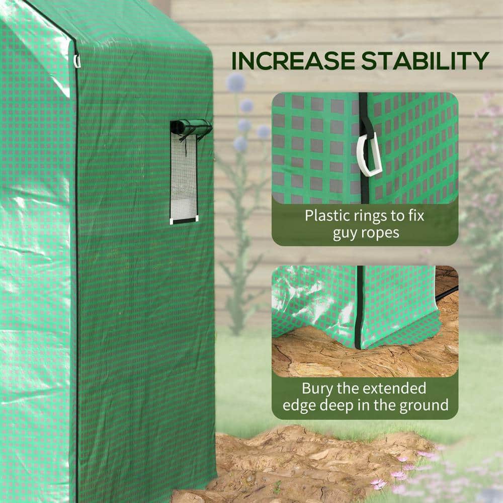 55 in. x 56.25 in. x 74.75 in.  Polyethylene (PE) Green and White Greenhouse Cover - Hercitys