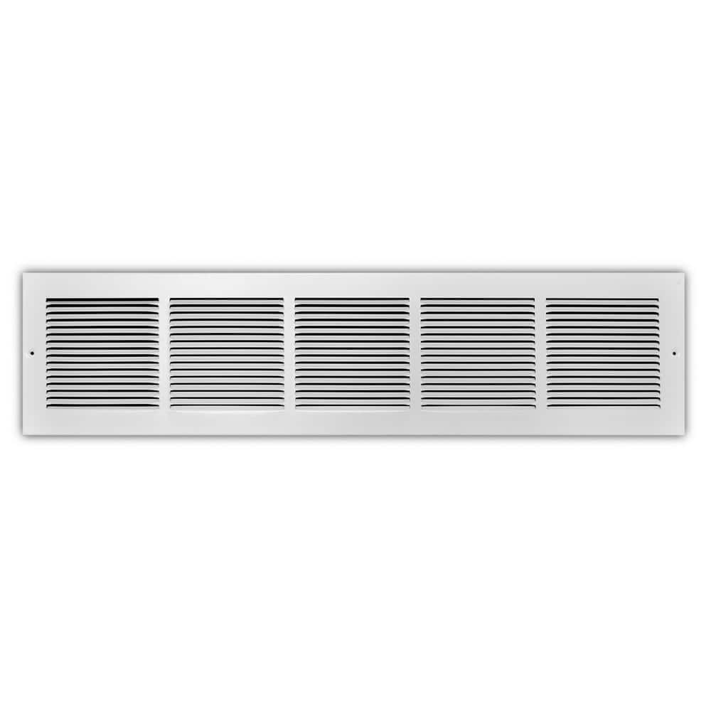 30 in. x 6 in. 1-Way Steel Baseboard Return Air Grille in White - Hercitys