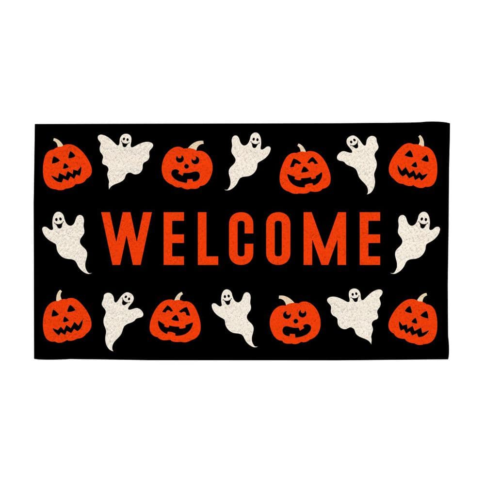 16 in. x 28 in. PVC Halloween Welcome Door Mat - Hercitys