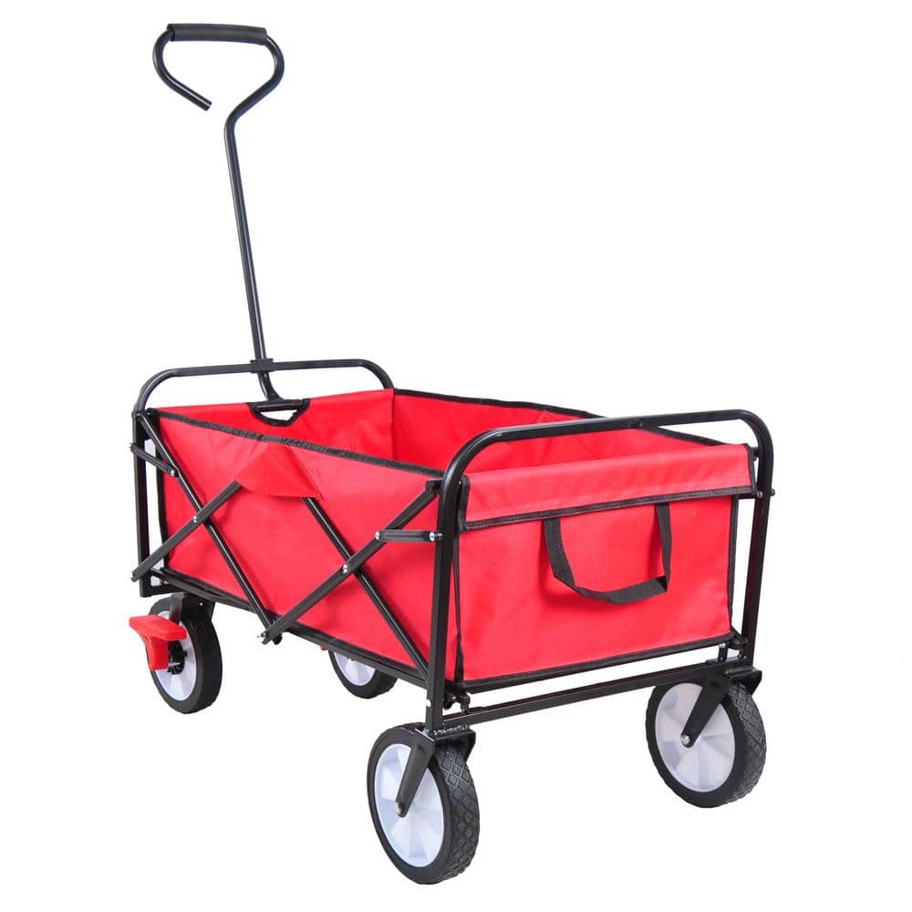 3.6 cu. ft. Metal Garden Cart with Steel Frame and 10 in. Pneumatic Tires - Hercitys