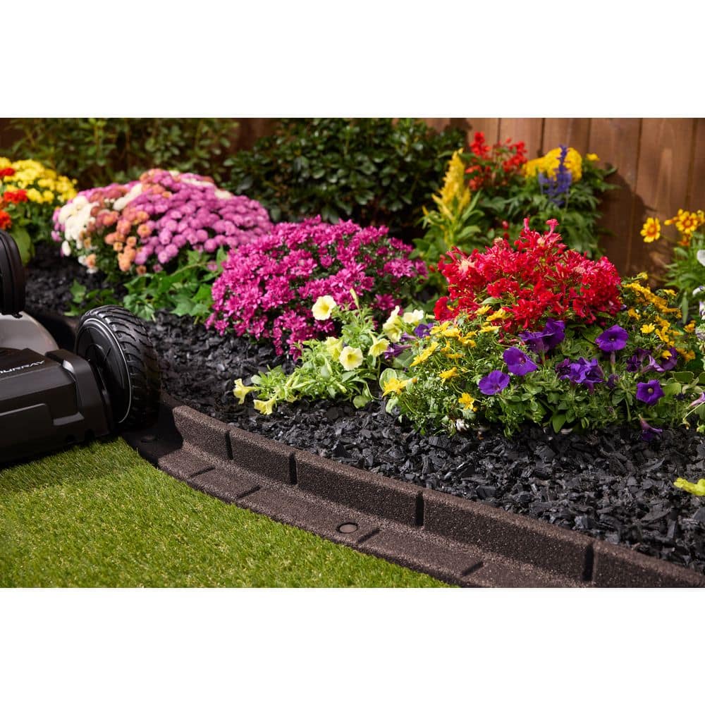 48 in. x 3 in. x 3 in. Roman Brick Brown Rubber Edging (6-Pack) - Hercitys