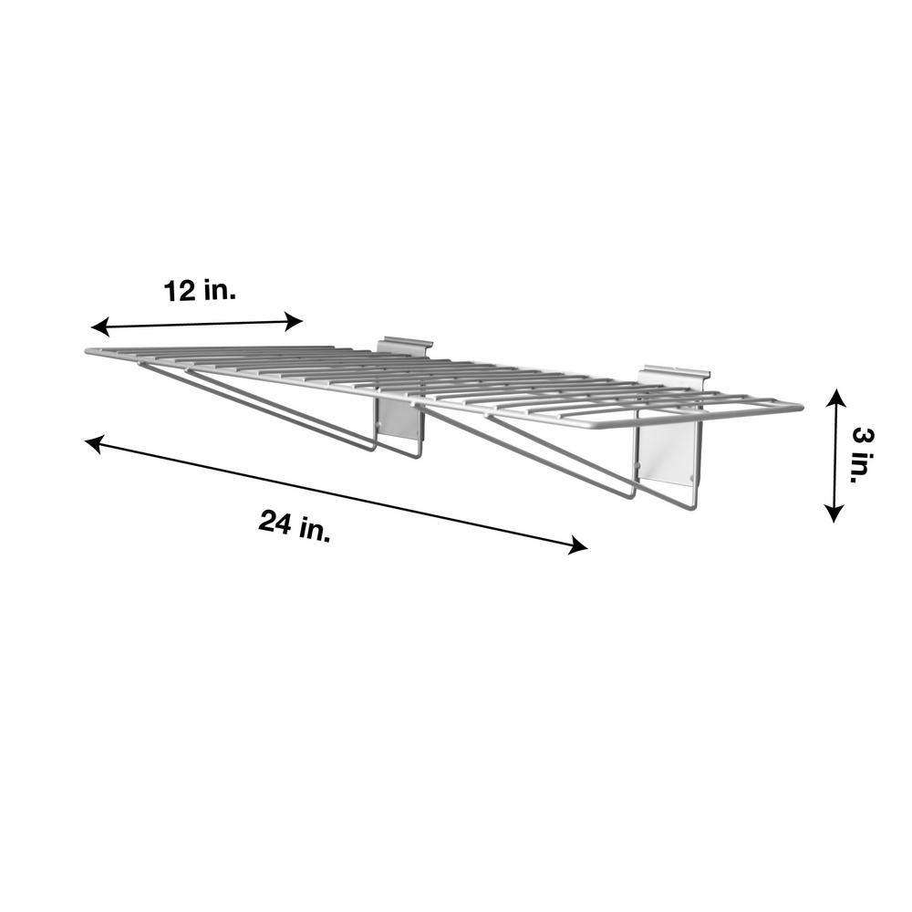 24 in. L x 12 in. W Slatwall Steel Wire Bracket Shelf (2-Pack) - Hercitys