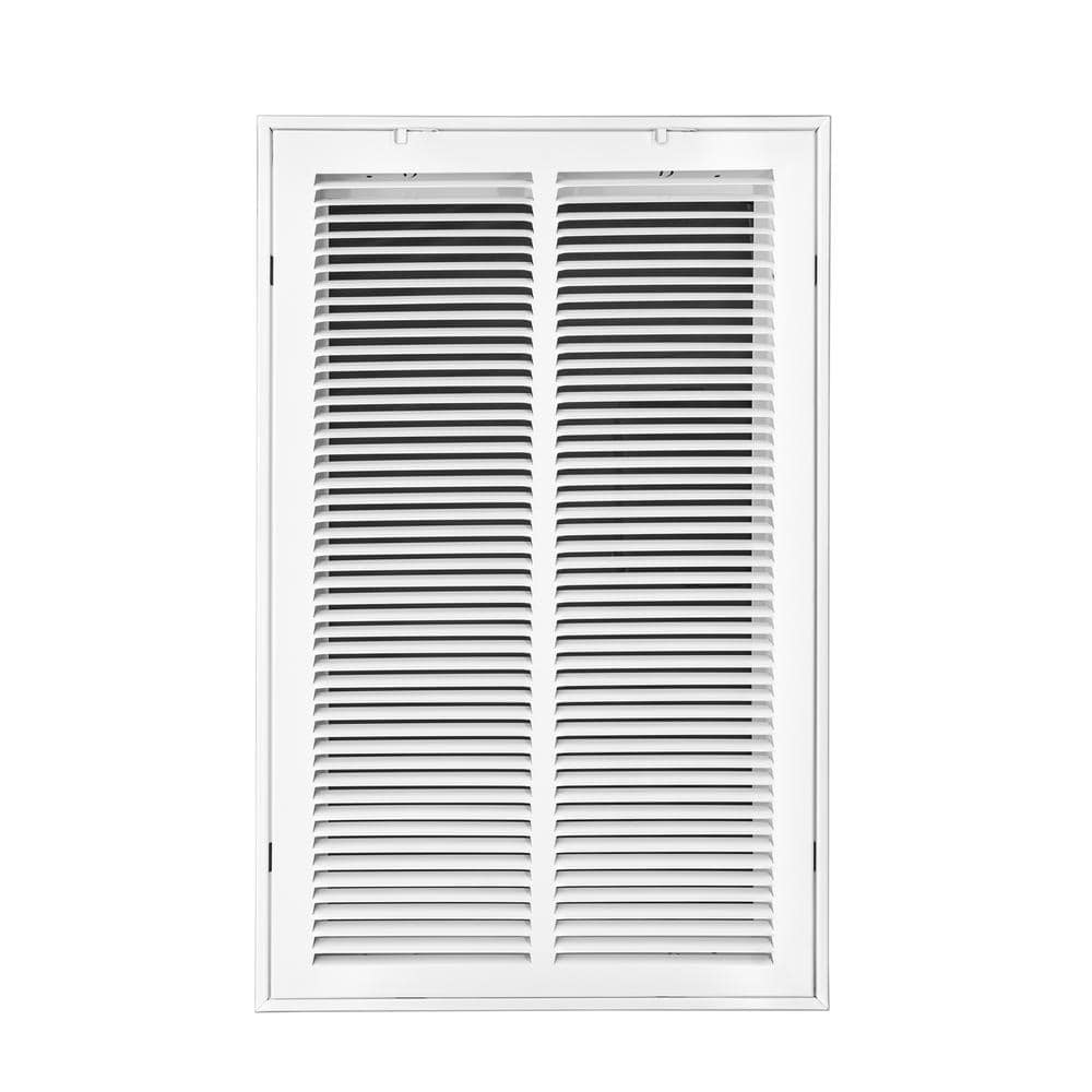 14 in. Wide x 24 in. High Return Air Filter Grille of Steel in White - Hercitys