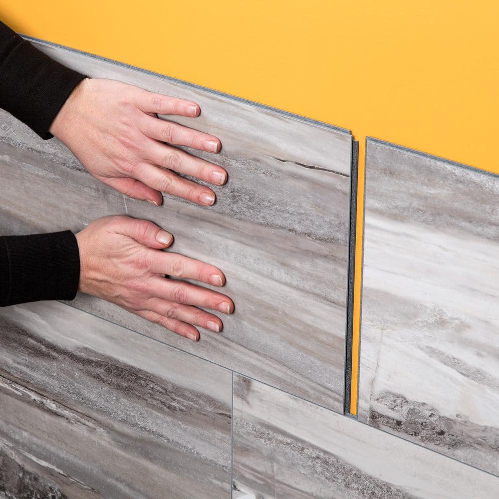 25.6 in. L x 14.8 in. W Louvre Granite No Grout Vinyl Wall Tile (21 sq. ft./case) - Hercitys