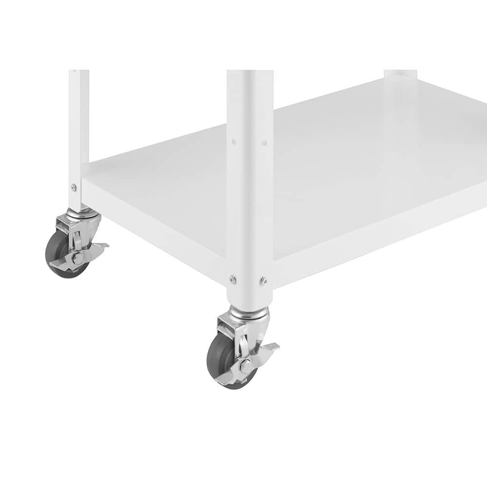 3-Tier Metal Utility Cart with Wheels in White - Hercitys
