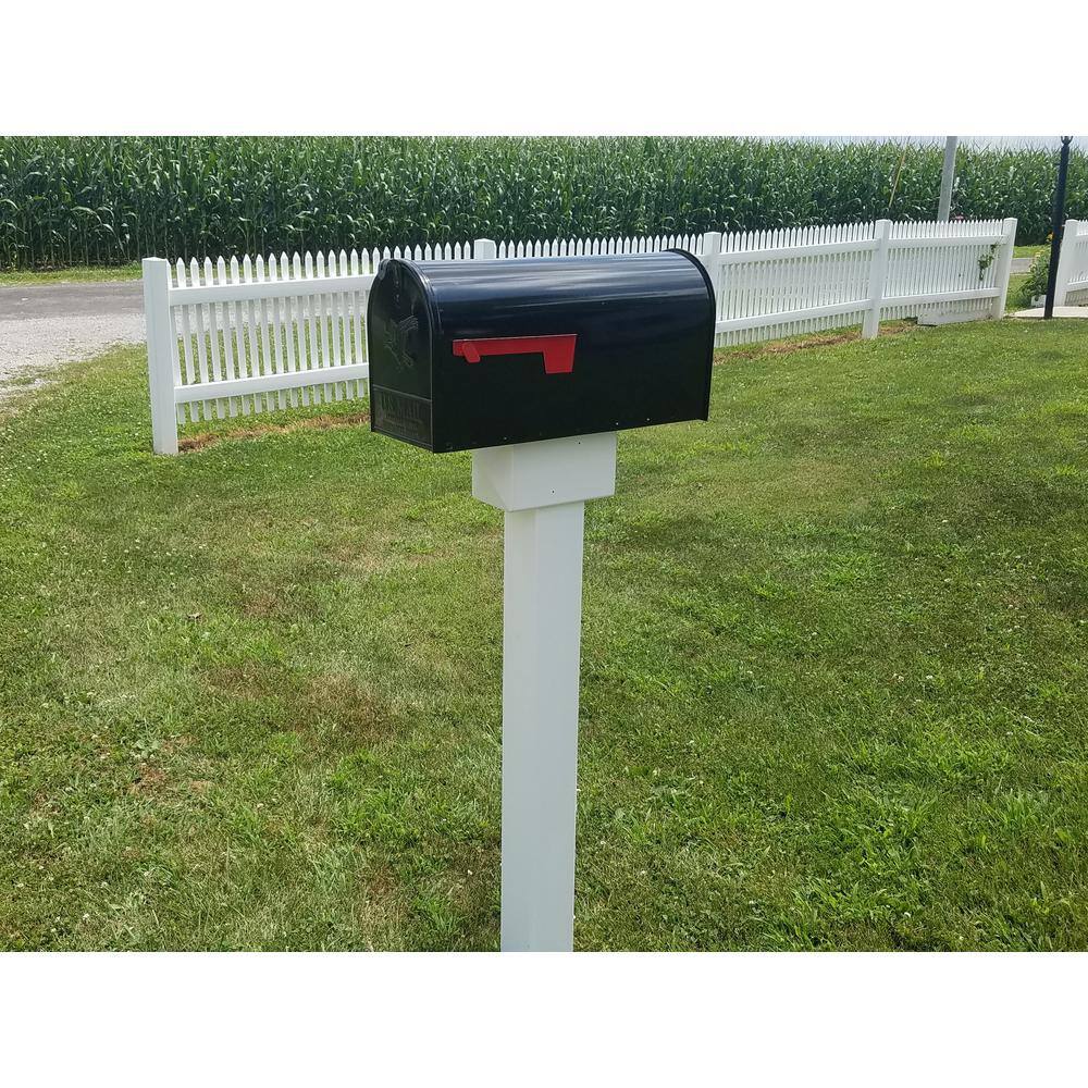 42 in. x 8 in. White Vinyl Mailbox Post Sleeve - Hercitys