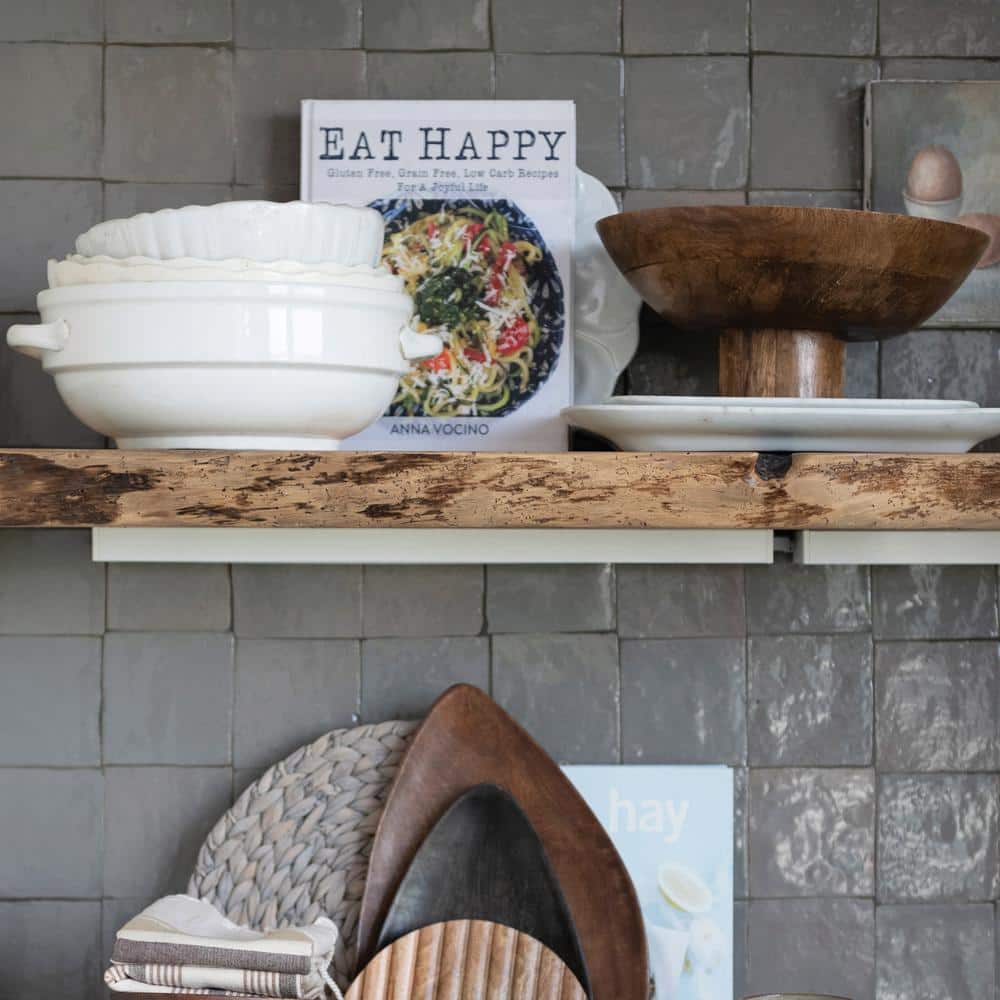 218 fl. oz. 11.5 in. Natural Brown Mango Wood Serving Bowls (Set of 1) - Hercitys