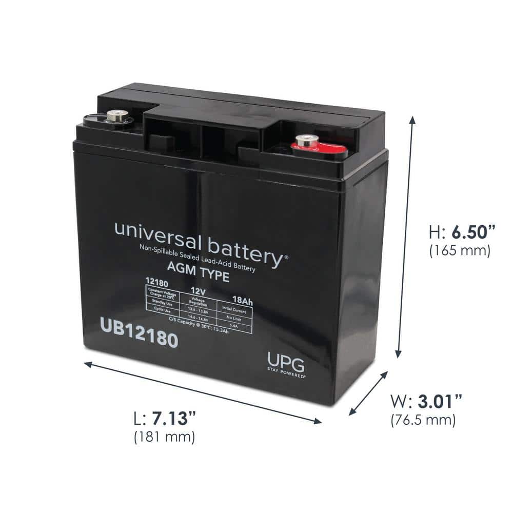12-Volt 18 Ah I1 Terminal Sealed Lead Acid (SLA) AGM Rechargeable Battery - Hercitys