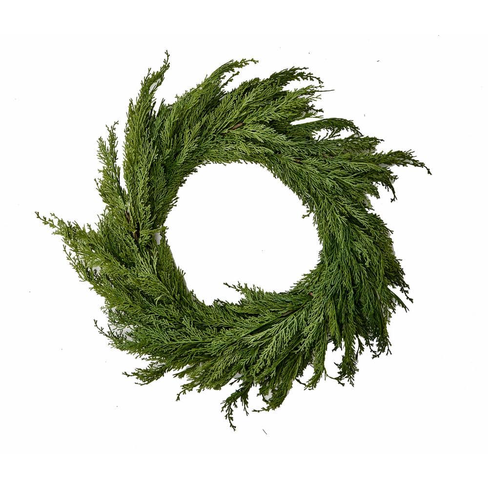 24 in. Artificial Cedar Wreath - Hercitys