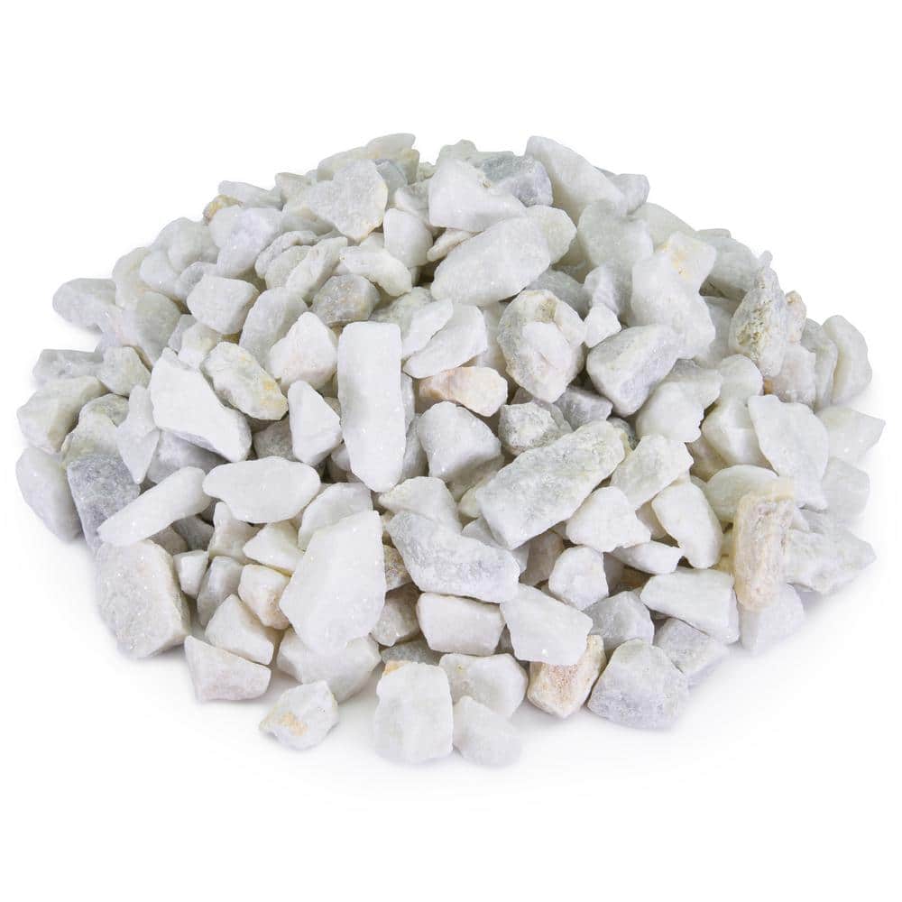 0.25 cu. ft. 1.5 in. White Ice Crushed Landscape Rock for Gardening, Landscaping, Driveways and Walkways - Hercitys