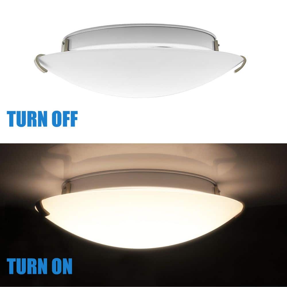 13 in. Dimmable Adjustable CCT Integrated LED Flush Mount with Glass Shade Ceiling Light Fixture (2-Pack) - Hercitys