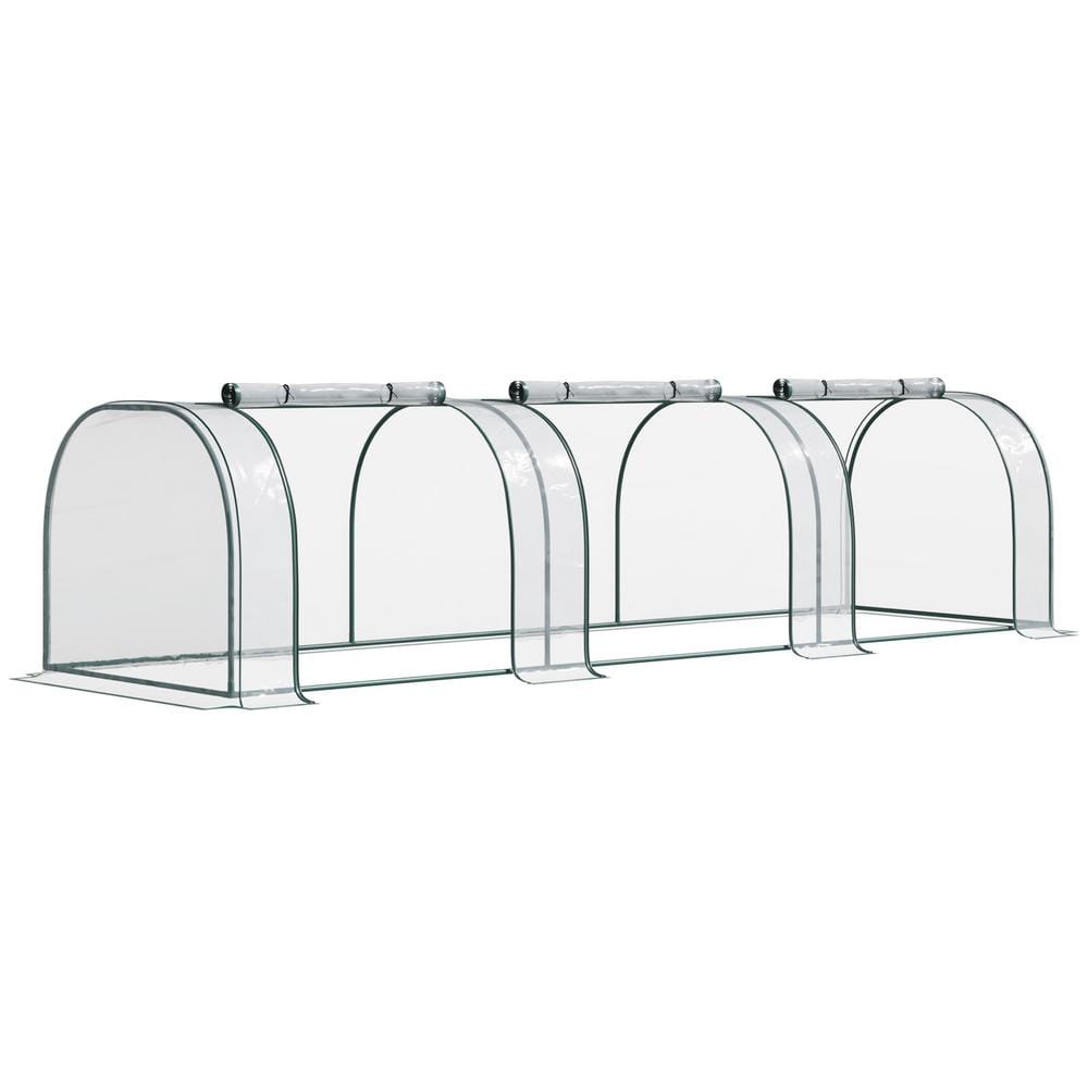 11.5 ft. L x 3.25 ft. W x 2.5 ft. H PVC Metal Tunnel Greenhouse Kit with Durable Materials for Year Round Gardening - Hercitys