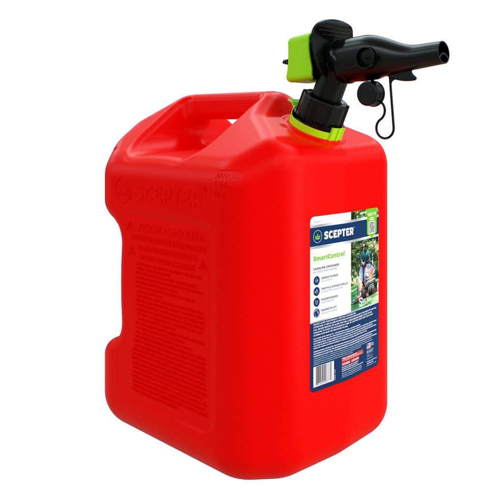 5 Gal. Smart Control Gas Can with Rear Handle, Red Fuel Container - Hercitys
