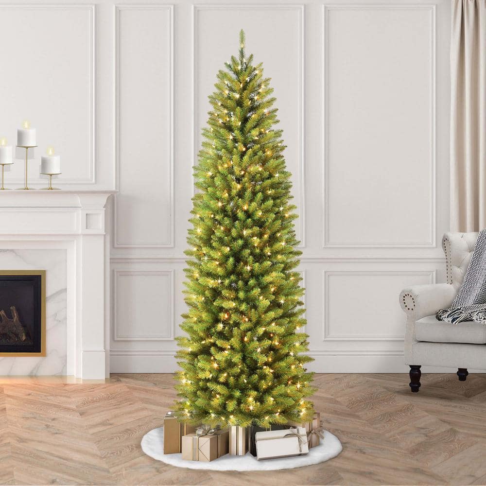 4.5 ft. Prelit Incandescent Fraser Fir Pencil Artificial Christmas Tree with 150 UL Clear Lights - Hercitys