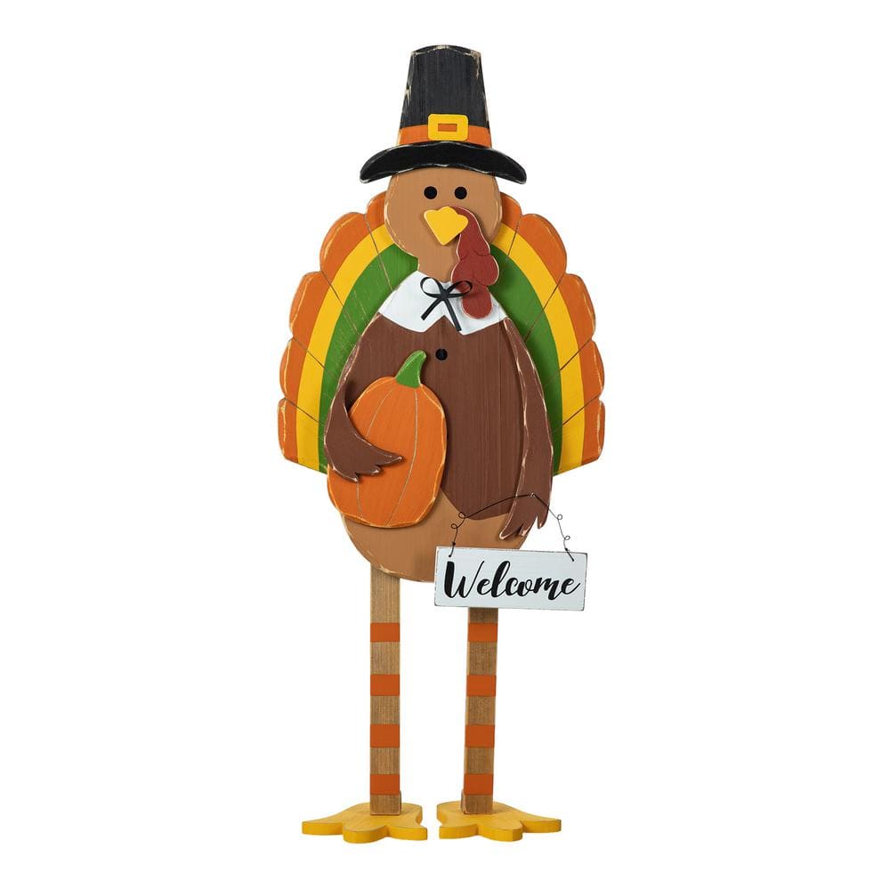 30.25 in. H Thanksgiving Wooden Turkey Porch Decor - Hercitys