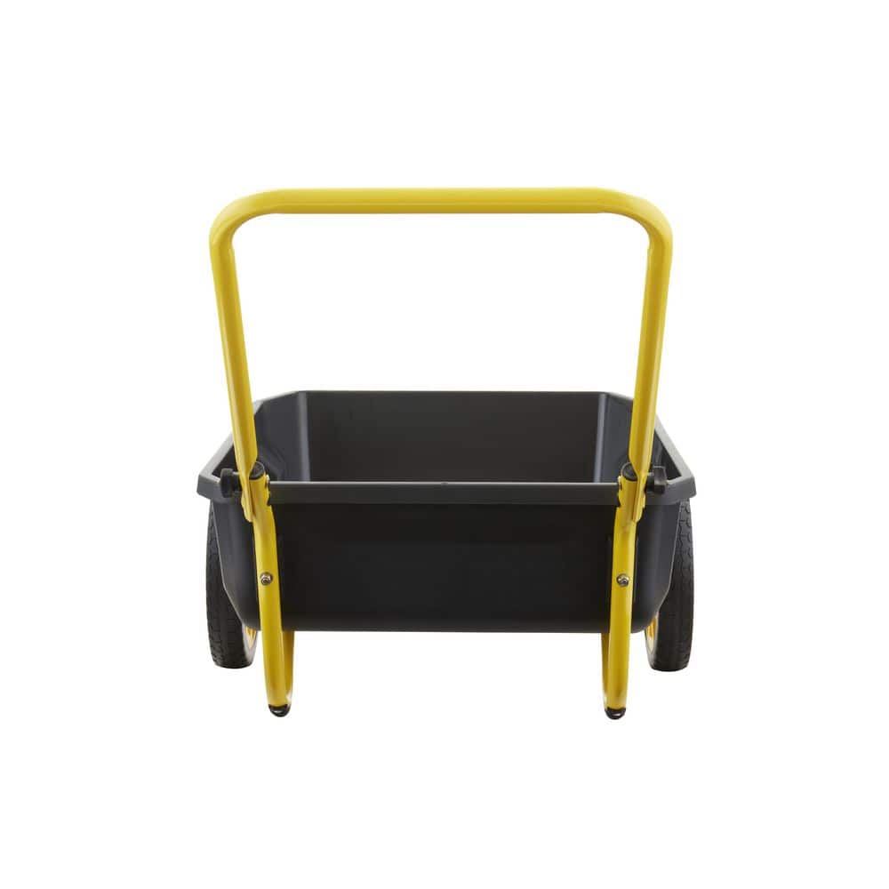 4 cu. ft. Poly Utility Garden Cart, 300 lbs. Capacity, 12 in. No-Flat Tires, Extra-Wide Foldable Handle - Hercitys