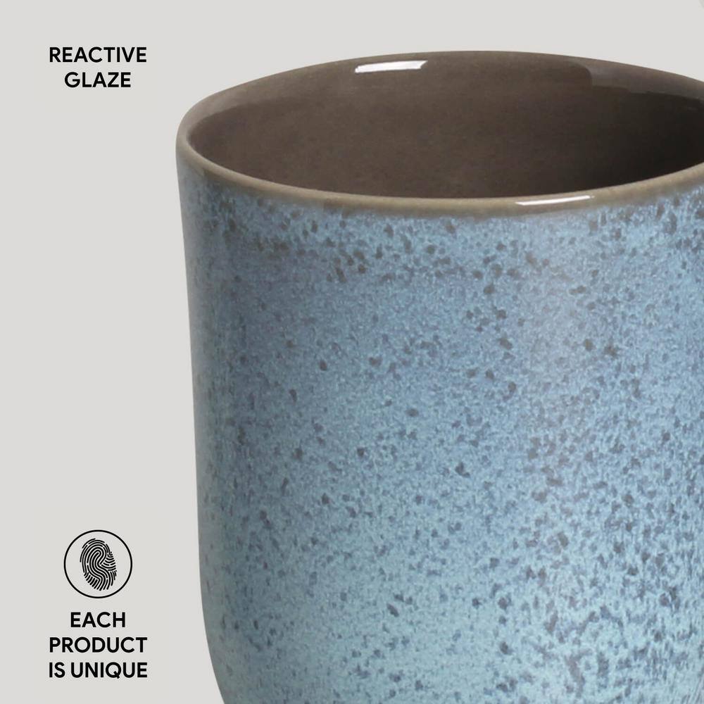 11.16 oz. Breeze Light Blue Stoneware Coup Mug (Set of 4) - Hercitys