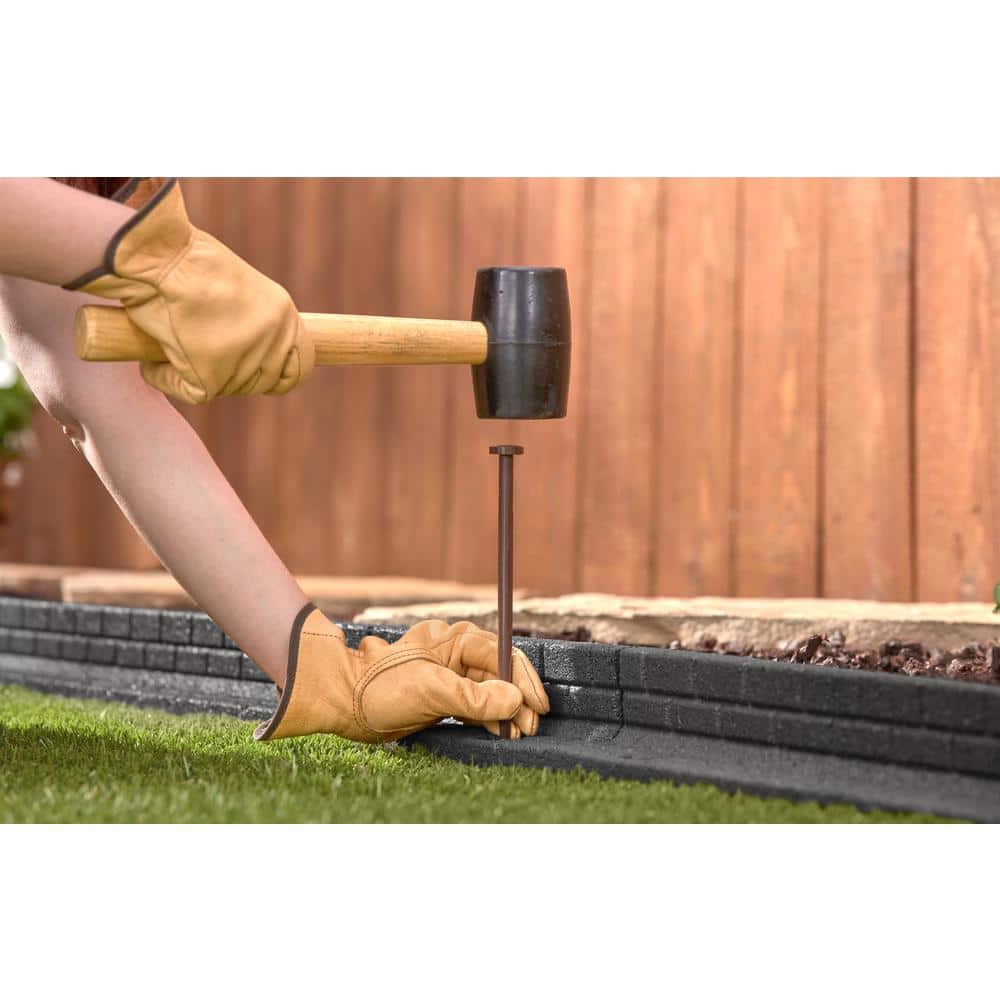 48 in. x 3 in. x 3 in. Gray Brickface Rubber Landscape Edging (6-Pack) - Hercitys