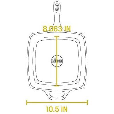 10.5 in. Cast Iron Pre-Seasoned Nonstick Grill Pan in Black - Hercitys